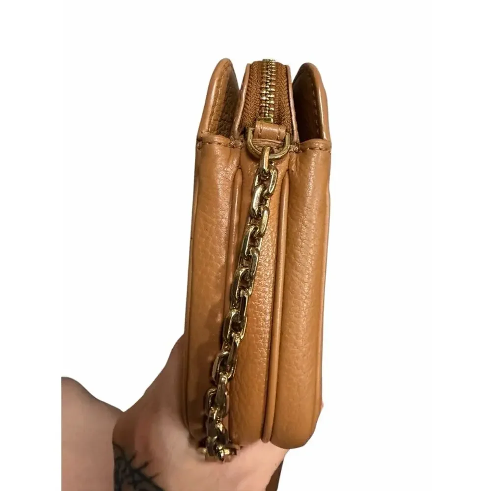 Tory Burch Ivy Crossbody Bag Brown Pebbled Leather